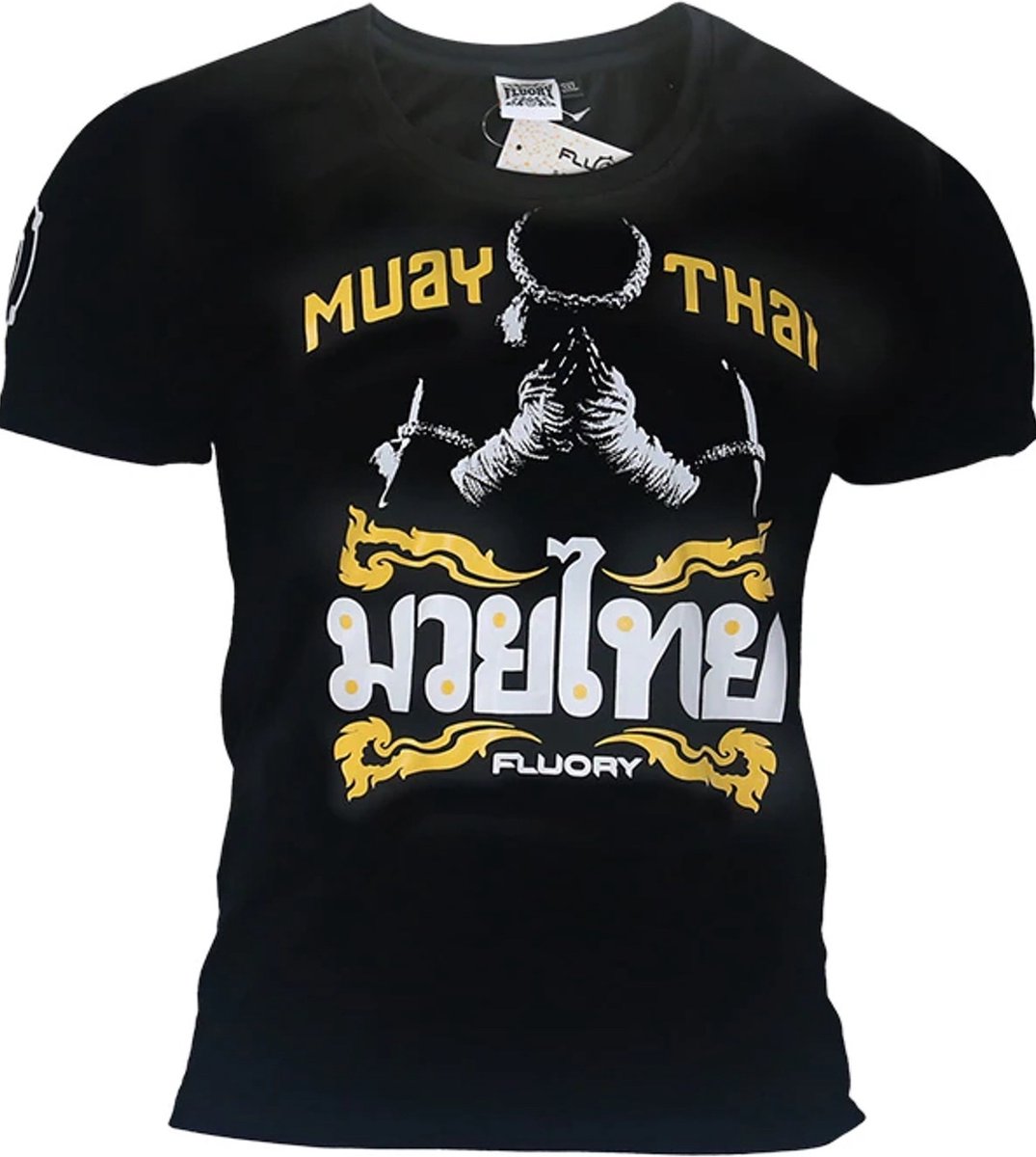 Fluory Mongkon Muay Thai Fighter T-Shirt Zwart - XXXL