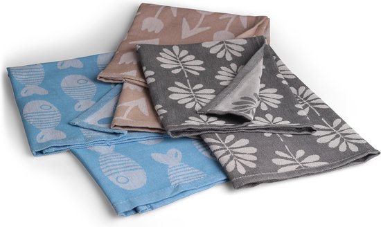 Torchons de Luxe - 6 pièces - motif tulp - sable - 60x65cm