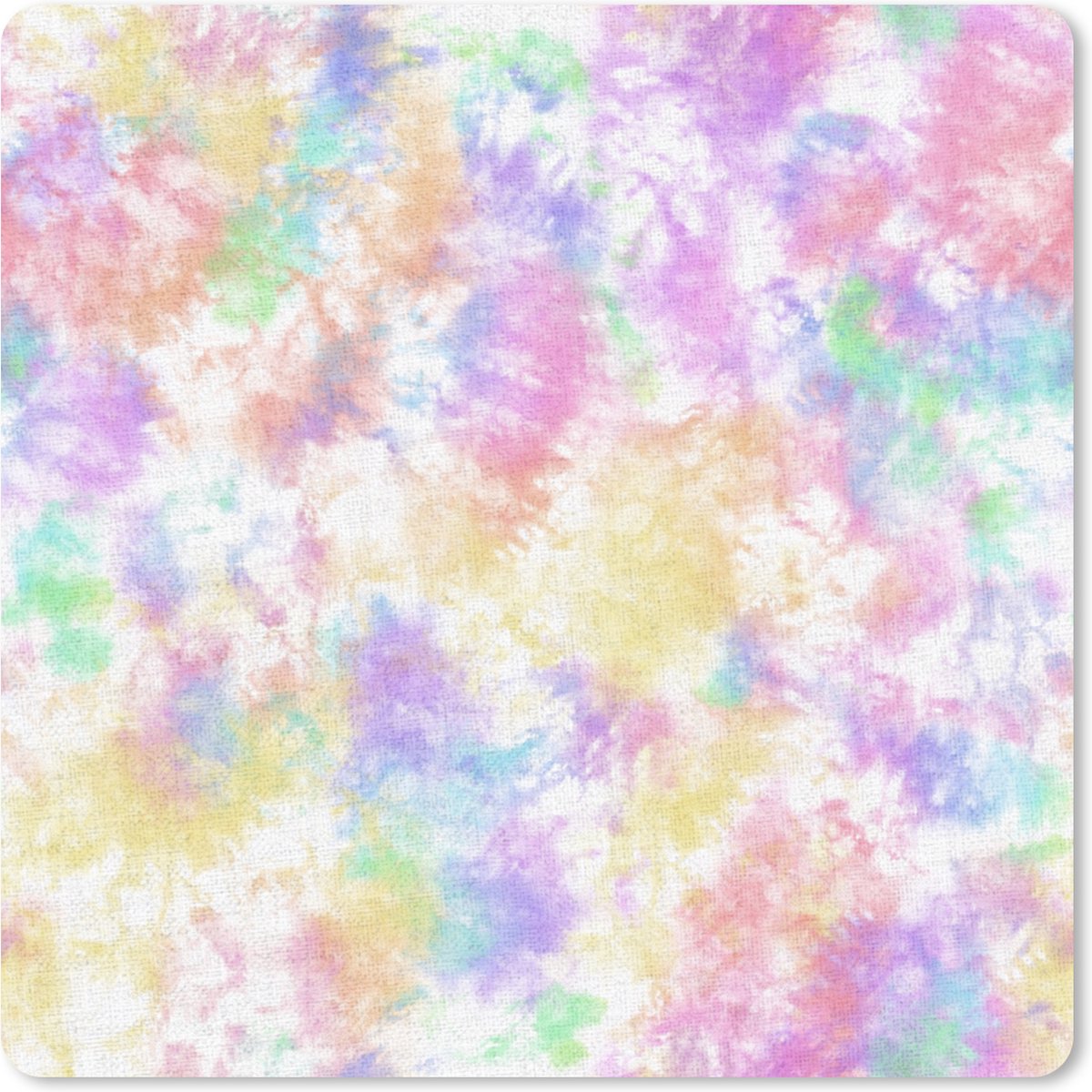 Muismat XXL 80x80 cm - Bureau onderlegger - Bureau mat Tie dye - Pastel - Regenboog - Verf - Patronen - Bureaumat - Gaming mousepad xl - Bureaulegger groot - Computer deskmat