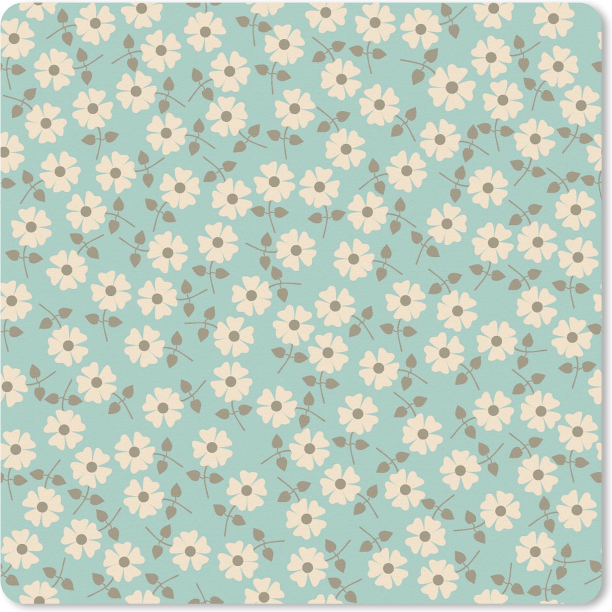 Muismat XXL 80x80 cm - Bureau onderlegger - Bureau mat Patroon - Madeliefjes - Nordic - Bureaumat - Gaming mousepad xl - Bureaulegger groot - Computer deskmat