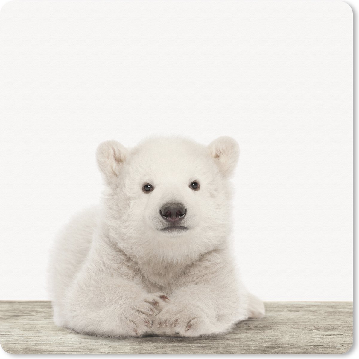 Muismat XXL 50x50 cm - Bureau onderlegger - Bureau mat IJsbeer - Dieren - Kinderen - Wit - Jongens - Meisjes - Bureaumat - Gaming mousepad xl - Bureaulegger groot - Computer deskmat