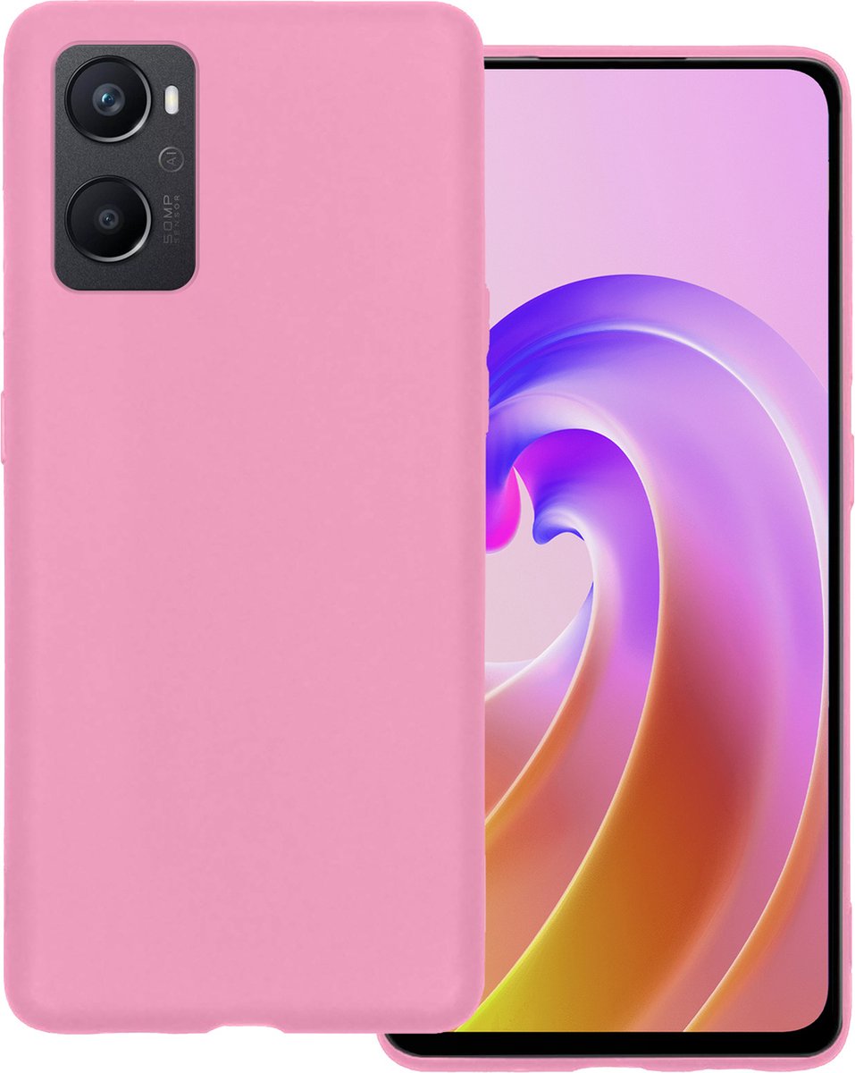 Hoesje Geschikt voor OPPO A96 - Sterk & Shockproof - Hoes Cover - Siliconen Case - Lichtroze