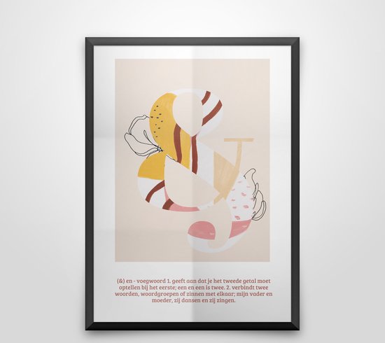 Artisan abstract & line art poster | & poster beige | wanddecoratie aardetint Poster 40x60cm