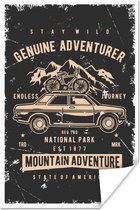 Poster Mancave - Auto - Fiets - Retro - 40x60 cm - Vaderdag cadeau - Geschenk - Cadeautje voor hem - Tip - Mannen
