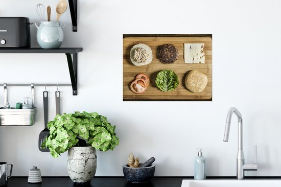 Affiche Une planche à découper avec des légumes dessus - 40x30 cm