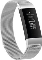 Milanees bandje - geschikt voor Fitbit Charge 3 / Charge 4 - maat S/M - zilver