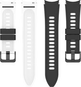 Siliconen bandje - geschikt voor Samsung Galaxy Watch 6 / Watch 6 Classic / Watch 5 / Watch 5 Pro / Watch 4 / Watch 4 Classic - zwart-wit