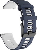 Siliconen bandje - geschikt voor Samsung Gear S3 / Galaxy Watch 3 45 mm / Galaxy Watch 46 mm - donkerblauw-wit