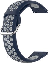 Siliconen bandje - geschikt voor Samsung Galaxy Watch 6 / Watch 6 Classic / Watch 5 / Watch 5 Pro / Watch 4 / Watch 4 Classic / Watch 3 41 mm / Active / Active 2 / Watch 42 mm - donkerblauw-wit