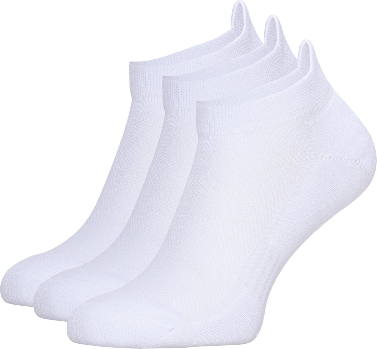 NOMAD® 3 Pack Enkelsokken Maat 43-46 | Bio Katoen Wandelsokken 3-pack Wit | Naadloos | Dames & Heren | Medium demping | Elastische wreef band
