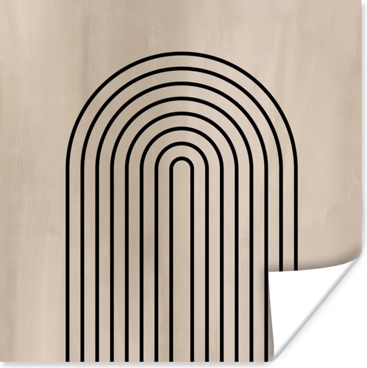 Poster Strepen - Abstract - Boog - 75x75 cm