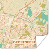 Poster Oegstgeest - Kaart - Stadskaart - Plattegrond - Vintage - 50x50 cm