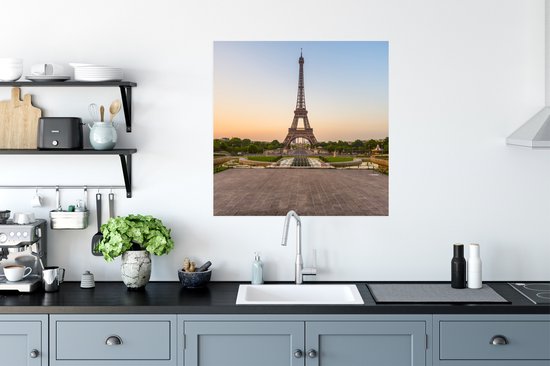 Poster Paris - Tour Eiffel - Lever du Soleil - 75x75 cm
