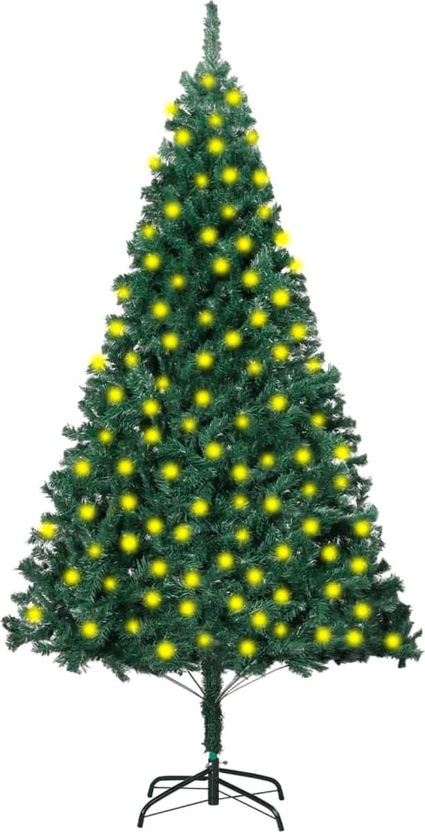 VidaLife Kunstkerstboom met LED's en dikke takken 210 cm groen