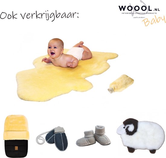 Poussette Superposee En Peau De Mouton Woool Bebe Grijs 100 Vraie Laine De Bol Com