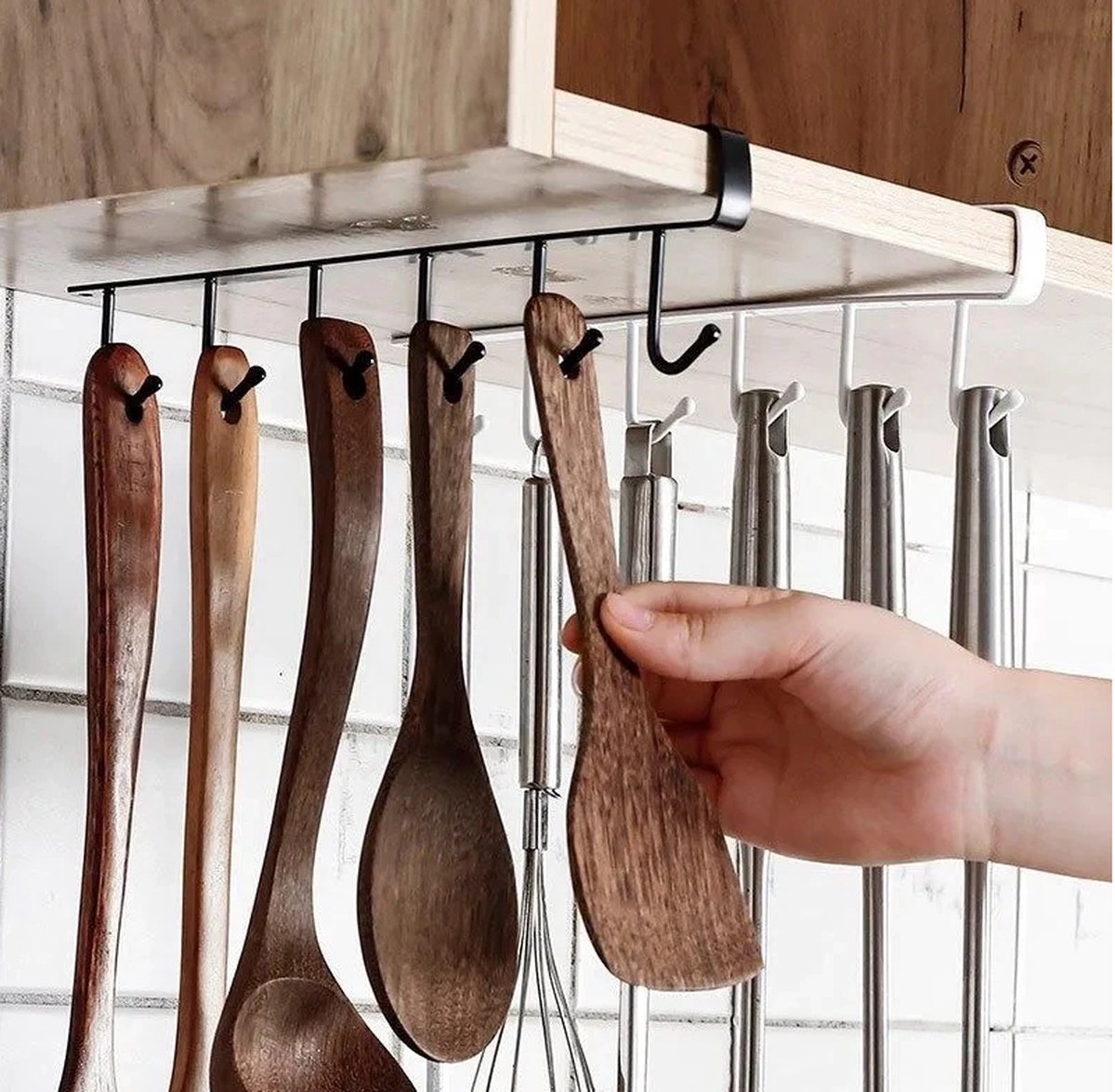 ENCOFT Multifunctionele keuken-hangrail SUS304 roestvrij staal keukenstang badkamer haak rail