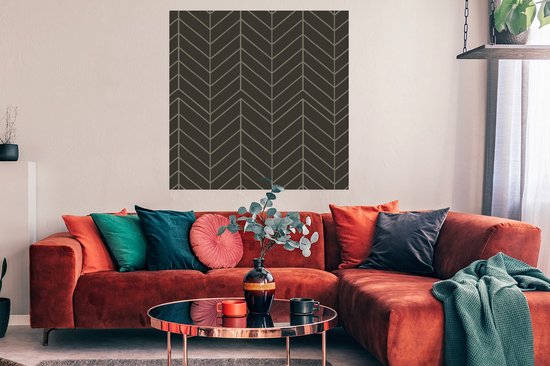 Poster Line - Grijs - Motifs - 100x100 cm XXL