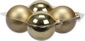 4x stuks kerstversiering kerstballen goud van glas - 10 cm - mat/glans - Kerstboomversiering