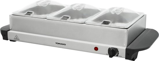 Technische specificaties - Tomado TBW3200S - Tomado TBW3200S - Buffetwarmer - 3 buffet reservoirs - 3 x 1,5 l - Warmhoudplaat