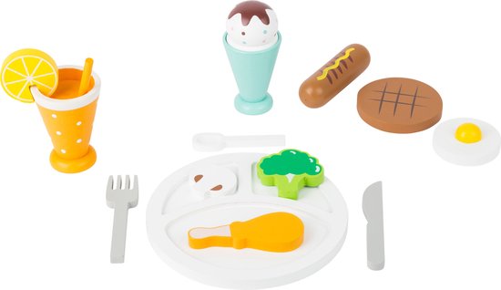 Houten speelgoed eten en drinken - Lunch pauze - speelset - FSC - Houten speelgoed vanaf 3 jaar