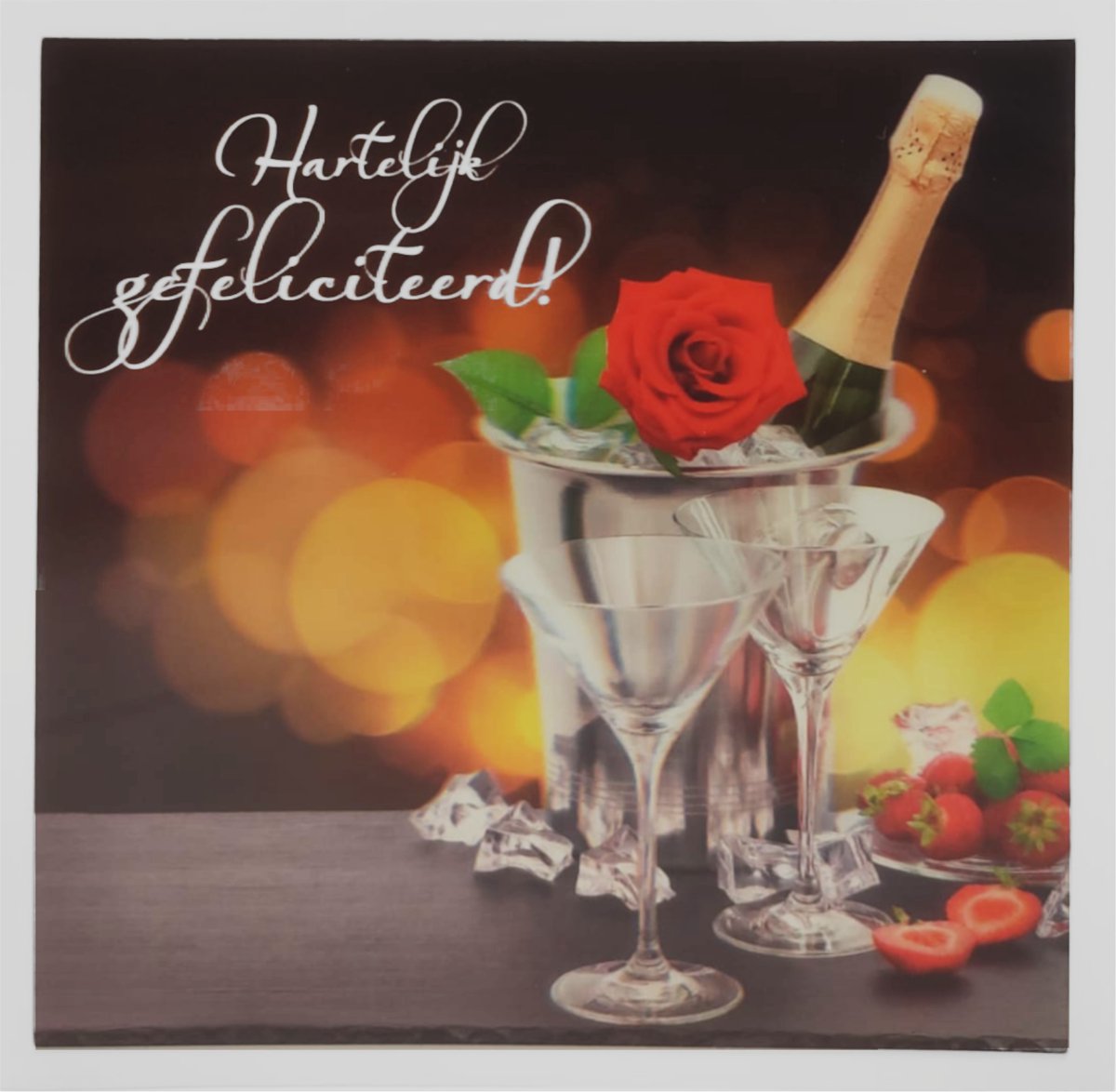 Depesche - 3D wenskaart met champagne en de tekst "Hartelijk gefeliciteerd" - 040