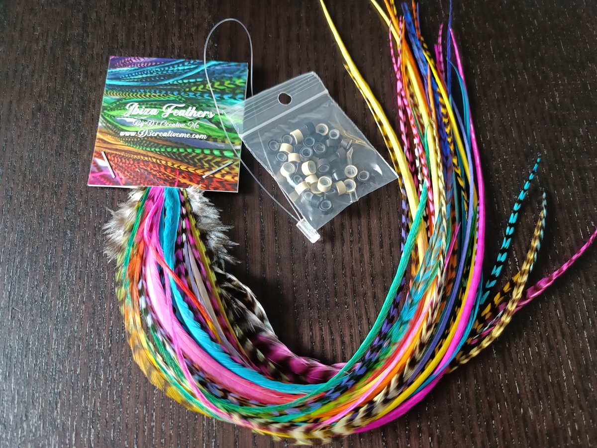 1 set van 45 feather extensions XL 23cm t/m 32cm kleur