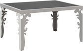 vidaXL Salontafel gespiegeld 80x60x44 cm roestvrij staal en glas