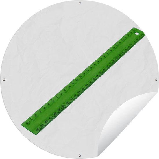 Affiche de jardin Règle ronde - Règle verte sur fond blanc Affiche de ...