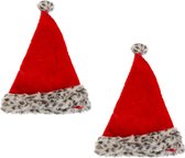 4x stuks pluche foute kerstmutsen voor dames en heren met luipaardprint - Luxe kerstmutsen