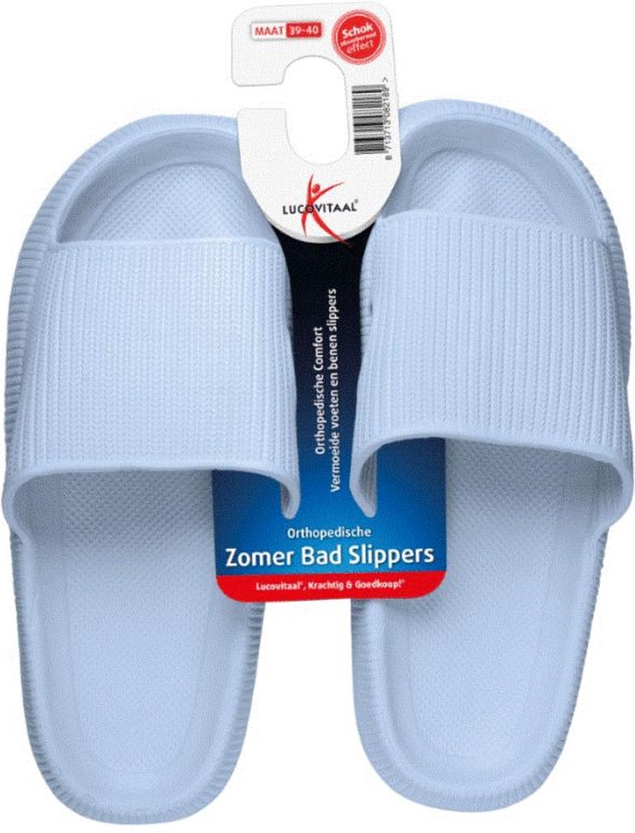 Lucovitaal Orthopedische Bad Slippers Blauw Maat 39 40 1 paar bol
