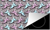 KitchenYeah® Inductie beschermer 91.6x52.7 cm - Schaatsen - Patroon - Winter - Kookplaataccessoires - Afdekplaat voor kookplaat - Inductiebeschermer - Inductiemat - Inductieplaat mat