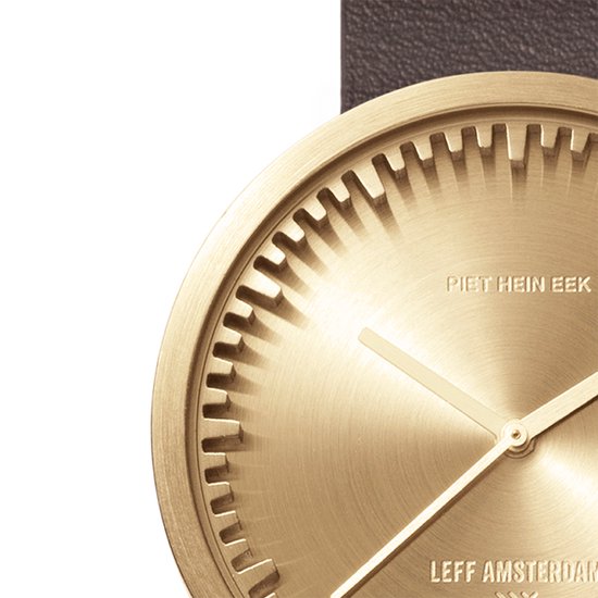 LEFF amsterdam - D42 - Horloge - Leer - Goud/Bruin - Ø 42mm