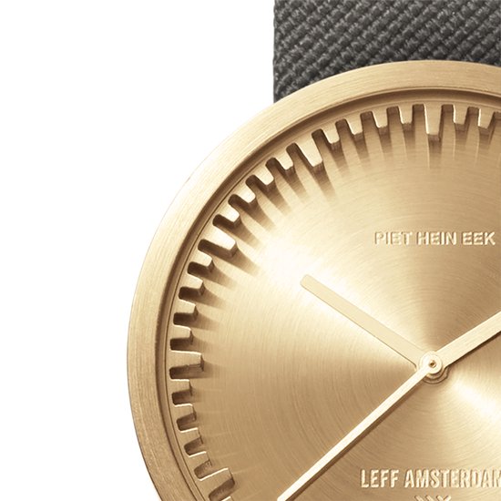 LEFF amsterdam - D42 - Horloge - Cordura - Goud/Grijs - Ø 42mm