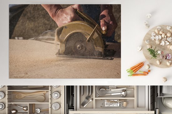 KitchenYeah® Inductie beschermer 83x51.5 cm - Een vloerplaat met techniek zagen met een cirkelzaag - Kookplaataccessoires - Afdekplaat voor kookplaat - Inductiebeschermer - Inductiemat - Inductieplaat mat