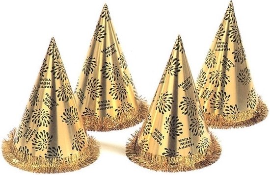 10x chapeaux de fête dorés Happy New Year | bol.com