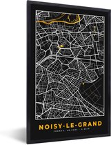 Fotolijst incl. Poster - Stadskaart – Frankrijk – Kaart – Noisy-le-Grand – Plattegrond - 40x60 cm - Posterlijst