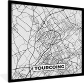 Fotolijst incl. Poster - Tourcoing - Plattegrond - Frankrijk - Kaart - Stadskaart - 40x40 cm - Posterlijst