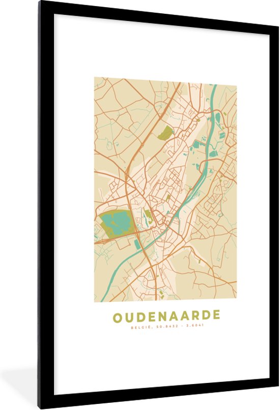 Fotolijst incl. Poster - Stadskaart - Plattegrond - Vintage ...