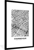 Fotolijst incl. Poster - Plattegrond - Kaart - Stadskaart - Frankrijk - Courbevoie - 80x120 cm - Posterlijst