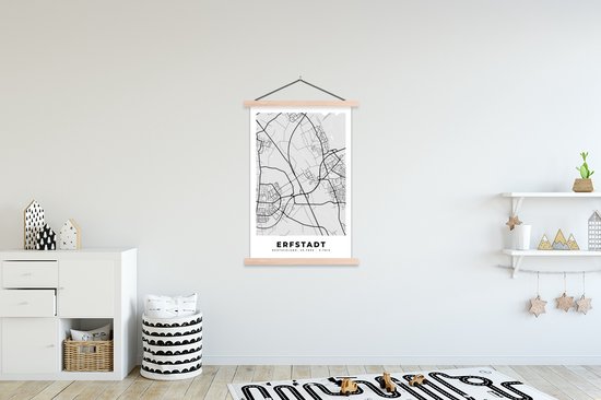 Porte-affiche avec affiche - Affiche scolaire - Allemagne - Plan de la ville - Carte - Erfstadt - Carte - 120x180 cm - Lattes vierges