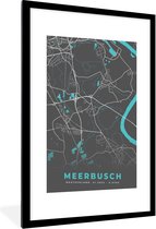 Fotolijst incl. Poster - Blauw – Duitsland – Plattegrond – Stadskaart – Kaart – Meerbusch - 60x90 cm - Posterlijst