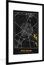 Fotolijst incl. Poster - Goud – Duitsland – Plattegrond – Gold – Stadskaart – Kaart – Pulheim - 60x90 cm - Posterlijst