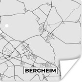 Poster Plattegrond - Duitsland - Stadskaart - Kaart - Bergheim - 100x100 cm XXL