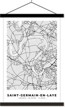 Porte-affiche avec affiche - Affiche scolaire - Plan de ville - France - Carte - Saint-Germain-en-Laye - Carte - 40x60 cm - Lattes noires
