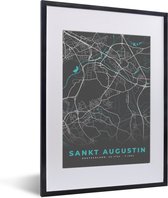 Fotolijst incl. Poster - Stadskaart – Sankt Augustin – Duitsland – Plattegrond – Kaart - 30x40 cm - Posterlijst
