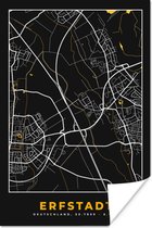 Poster Stadskaart – Plattegrond – Duitsland – Goud – Erfstadt – Kaart - 60x90 cm