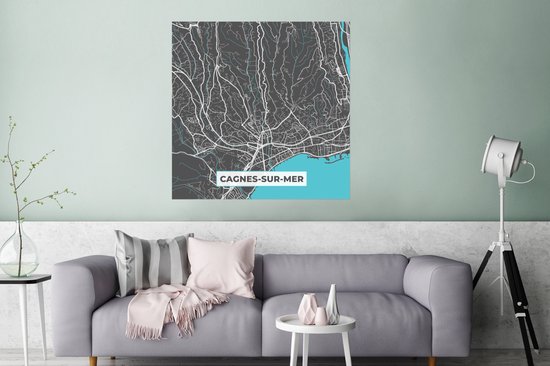 Affiche Cagnes-sur- Mer - France - Plan - Plan - Plan de ville - 75x75 cm