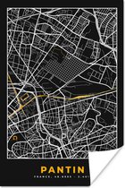 Poster Plattegrond – Pantin – Stadskaart – Kaart – Frankrijk - 20x30 cm