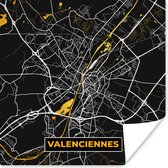 Poster Kaart – Stadskaart – Valenciennes - Plattegrond – Frankrijk - 75x75 cm