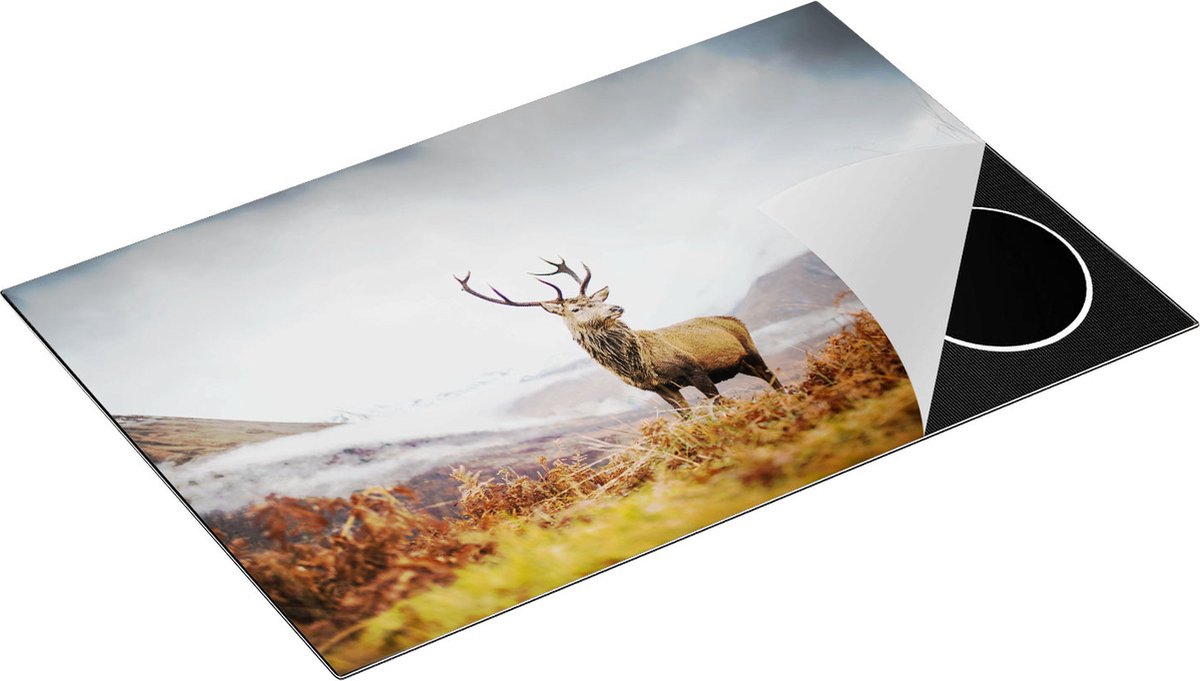 Chefcare Inductie Beschermer Hert in de Bergen met Mos - 80x52 cm - Afdekplaat Inductie - Kookplaat Beschermer - Inductie Mat